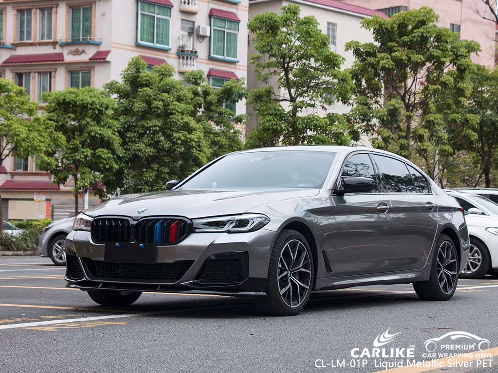 CL-LM-01P Sıvı Metalik Gümüş PET Vinil BMW için Araç Kaplama Tedarikçisi