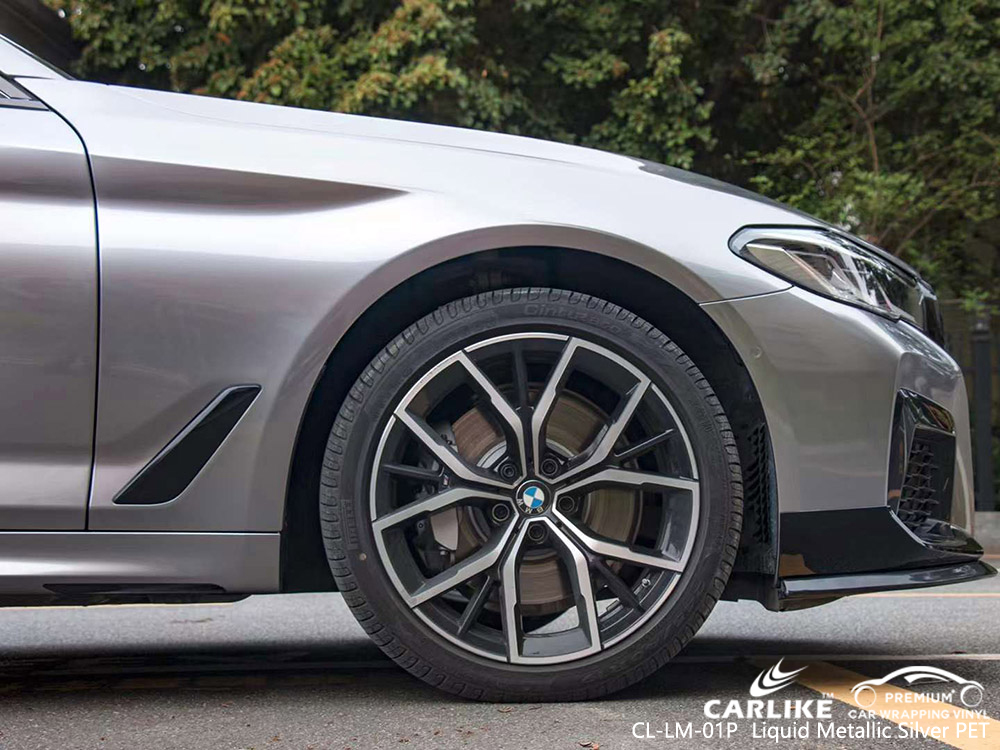 CL-LM-01P Sıvı Metalik Gümüş PET Vinil BMW için Araç Kaplama Tedarikçisi