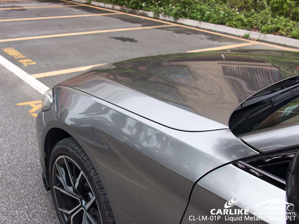 CL-LM-01P Sıvı Metalik Gümüş PET Vinil Araç Kaplama BMW için Tedarikçi