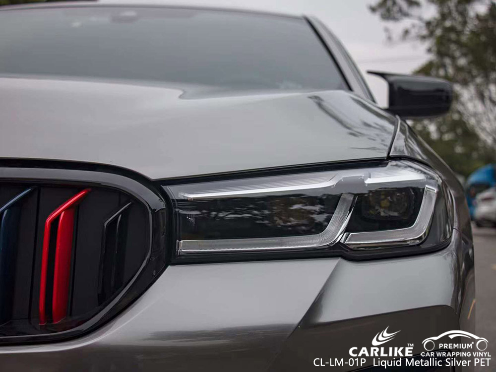 CL-LM-01P Sıvı Metalik Gümüş PET Vinil Araç Kaplama BMW için Tedarikçi