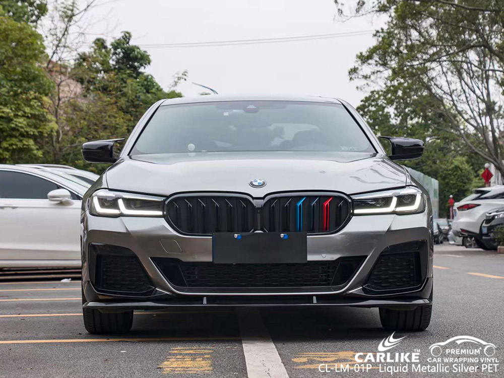 CL-LM-01P Sıvı Metalik Gümüş PET Vinil Araç Kaplama BMW için Tedarikçi