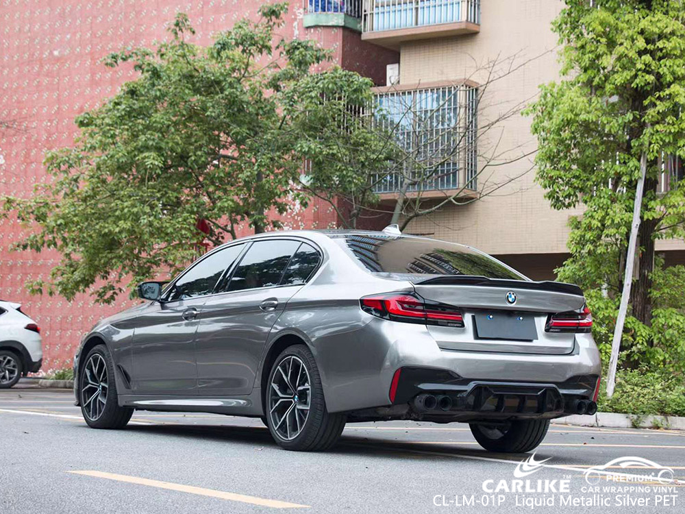 CL-LM-01P Sıvı Metalik Gümüş PET Vinil Araç Kaplama BMW için Tedarikçi