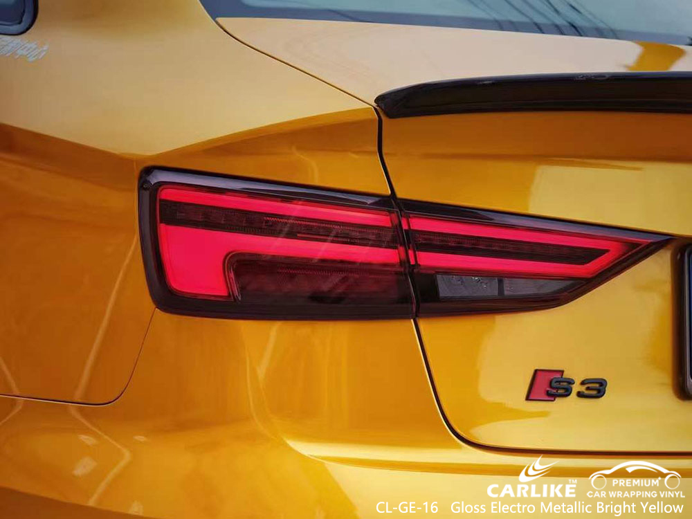 CL-GE-16 Carro de vinil amarelo brilhante eletrometálico brilhante Wrap Factory para AUDI
