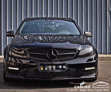 CL-SV-01 Super Gloss Crystal Black Vinyl Auto Wrap Fornecedor para MERCEDES-BENZ