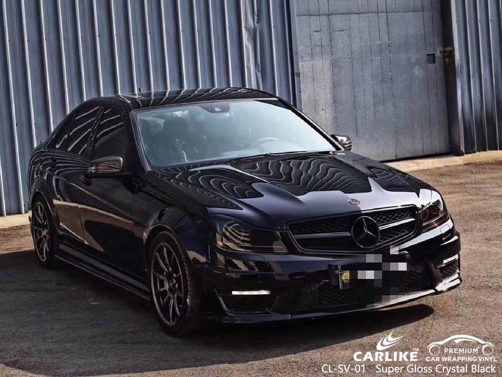 CL-SV-01 Super Gloss Crystal Black Vinyl Auto Wrap Поставщик Для MERCEDES-BENZ