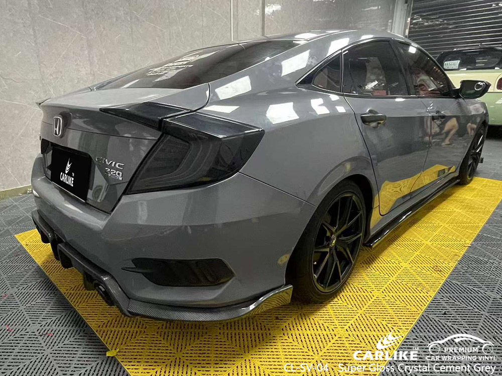 CL-SV-04 Super Gloss Crystal Cement Grey Vinyl Vehicle Поставщик упаковочной пленки для HONDA