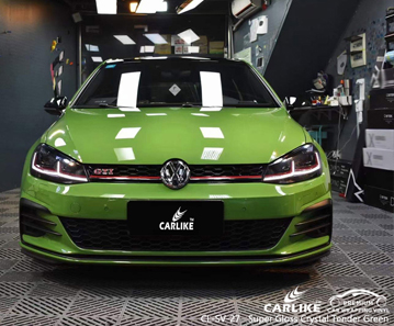 CL-SV-27	Super Gloss Crystal Tender Green Vinyl Vehicle Wrap Manufacturer For VOLKSWAGEN