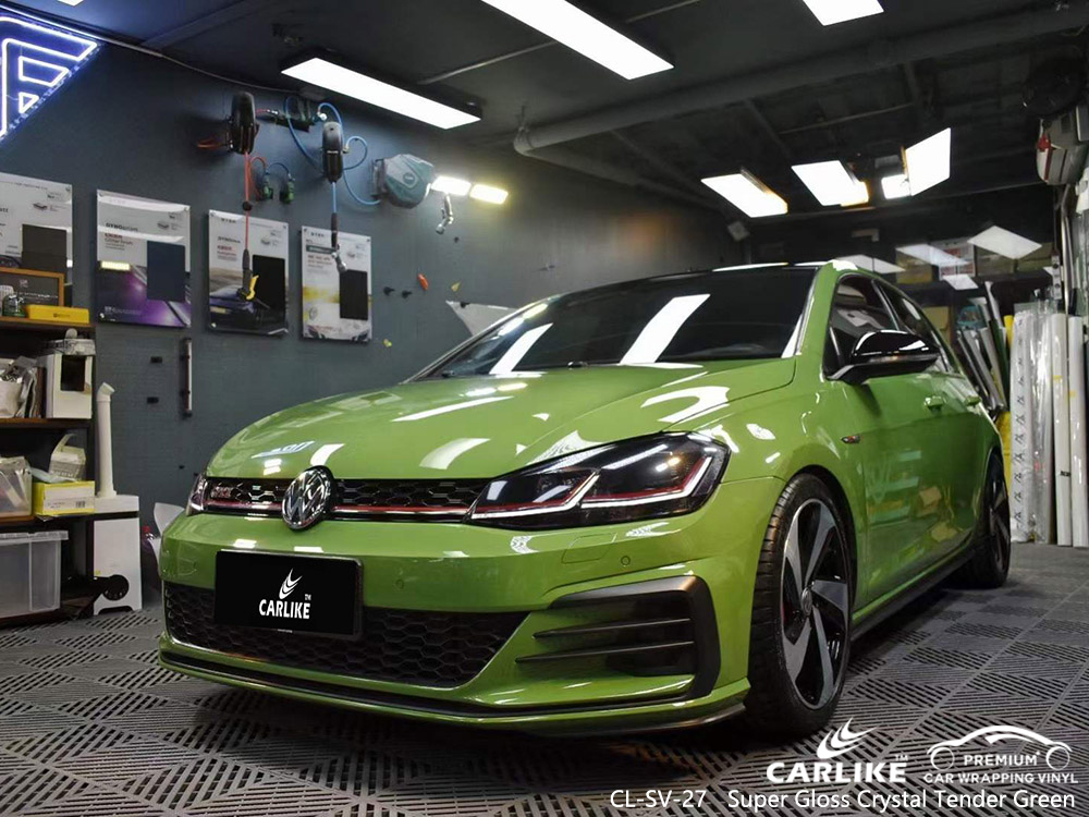 CL-SV-27 Süper Parlak Kristal İhale Yeşil Vinil Araç VOLKSWAGEN İçin Sargı Üreticisi