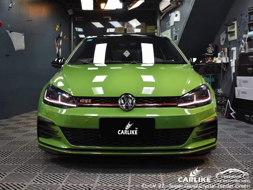 CL-SV-27 Süper Parlak Kristal İhale Yeşil Vinil Araç VOLKSWAGEN İçin Sargı Üreticisi