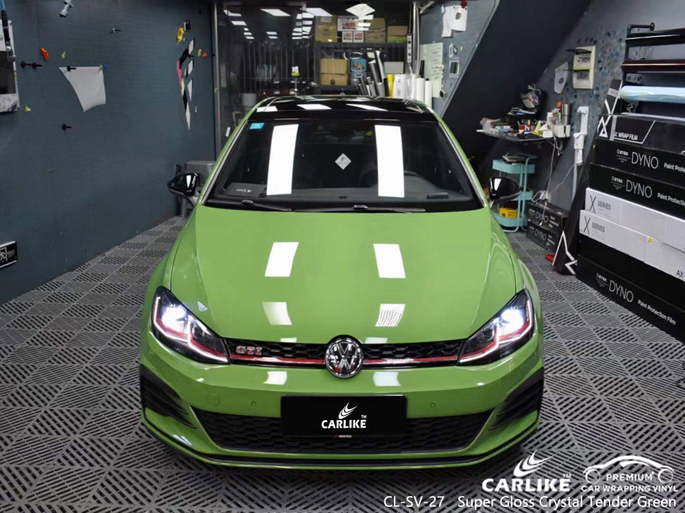 CL-SV-27 Süper Parlak Kristal İhale Yeşil Vinil Araç VOLKSWAGEN İçin Sargı Üreticisi