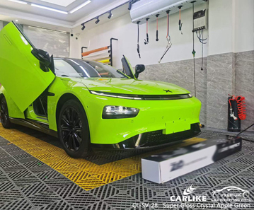 CL-SV-28	Super Gloss Crystal Apple Green Vinyl Car Wrap Supplier For XPENG