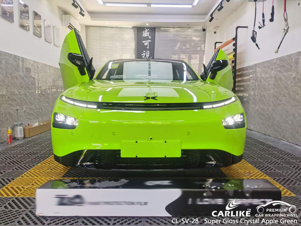 CL-SV-28 Super Gloss Crystal Apple Green Vinyl Car Поставщик упаковки для XPENG