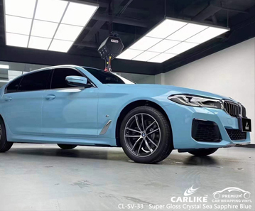 CL-SV-33 Super Gloss Crystal Sea Sapphire Blue Vinyl Car Wrap Manufacturer لسيارات BMW