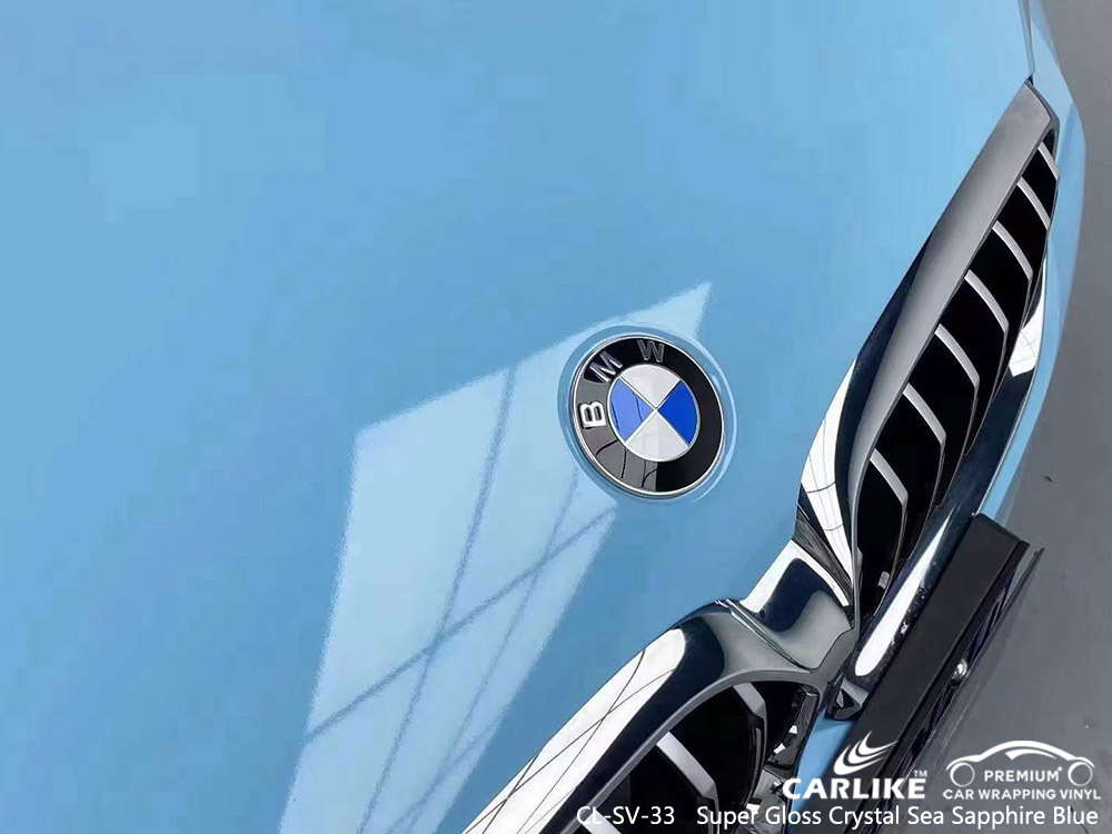 CL-SV-33 Vinilo azul zafiro marino de cristal súper brillante Fabricante de envoltura de automóviles para BMW