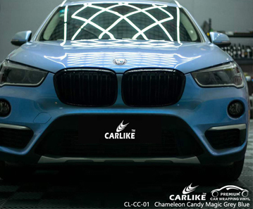 CL-CC-01 كاميليون كاندي ماجيك موردي تغليف السيارة باللون الرمادي والأزرق لسيارات BMW