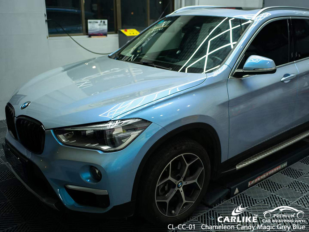 CL-CC-01 كاميليون كاندي ماجيك غلاف السيارة باللون الرمادي والأزرق موردو سيارات BMW 