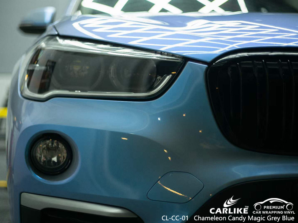 CL-CC-01 كاميليون كاندي ماجيك غلاف السيارة باللون الرمادي والأزرق موردو سيارات BMW 