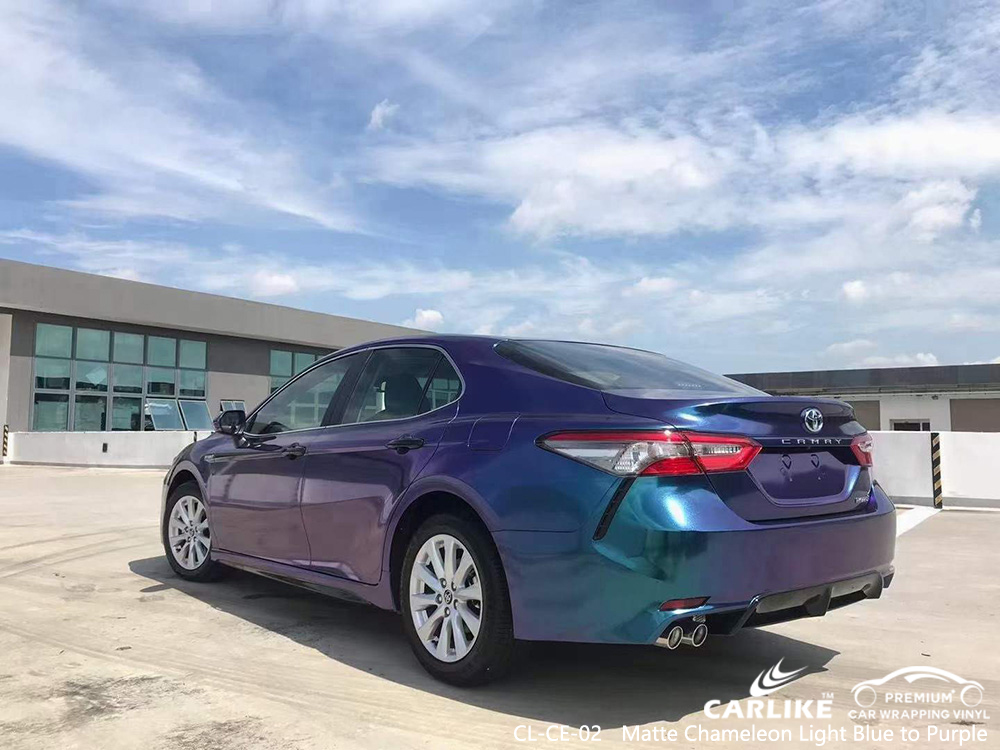 CL-CE-02 Vinilo rotulado para auto mate camaleón azul púrpura Venta al por mayor para TOYOTA