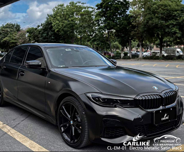 CL-EM-01 Electro Metallic Satin Black Vinyl Wrap Manufacturer For BMW