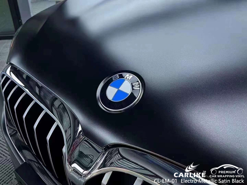 Revestimiento para coche de vinilo negro satinado electrometálico CL-EM-01 Fabricante para BMW