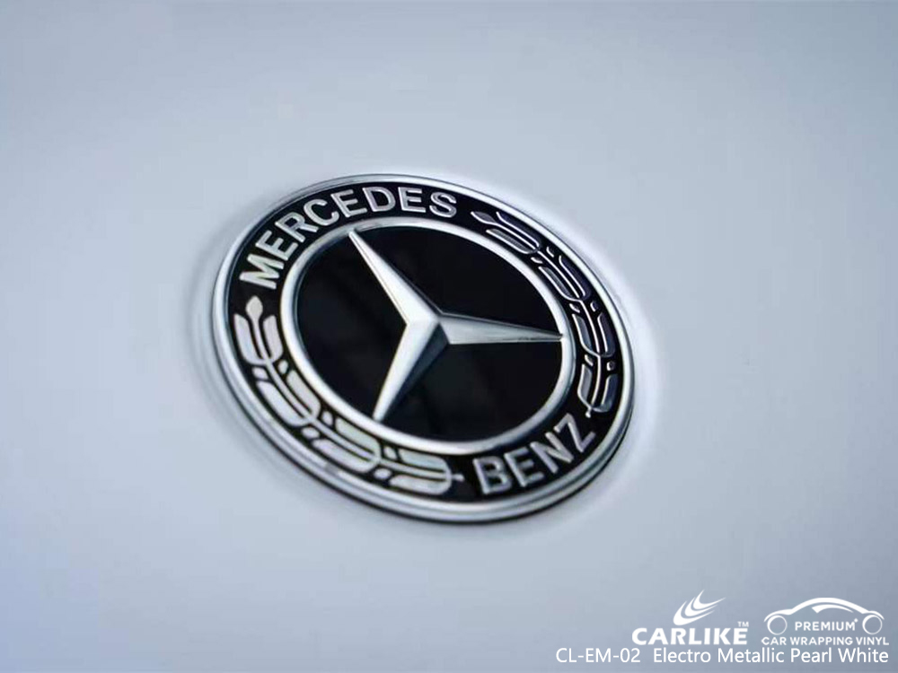 CL-EM-02 سيارة كهربائية لؤلؤية بيضاء اللون موردي غلاف الفينيل لـ MERCEDES-BENZ 