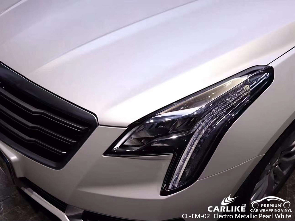 CL-EM-02 Electro Metallic Pearl White Vinyl Auto Wrap Lieferant für CADILLAC