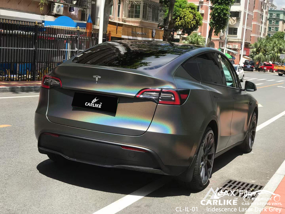 CL-IL-01 Iridescence Laser Dark Grey Car Vinyl Hersteller Für TESLA