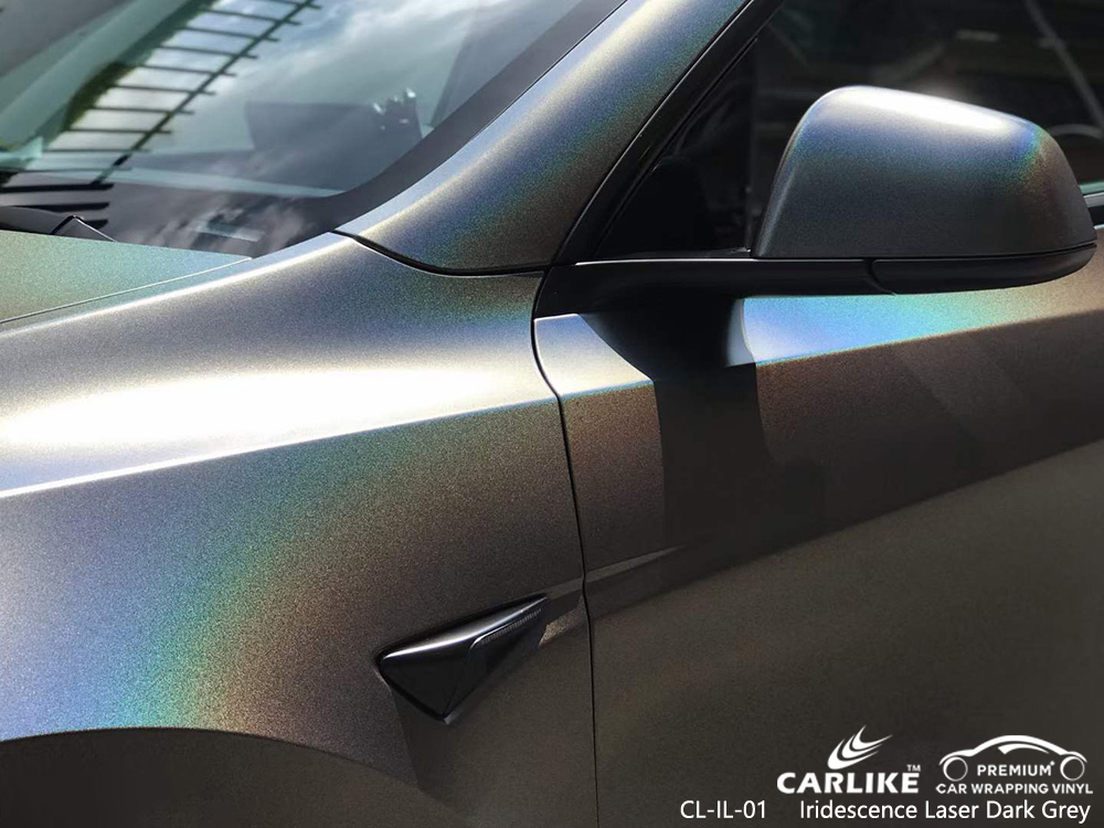 CL-IL-01 Iridescence Laser Dark Grey Car Vinyl Manufacturer Pour TESLA