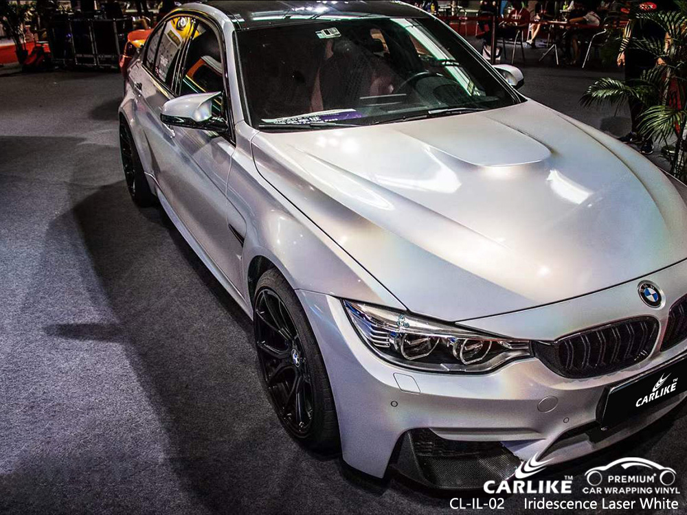 CL-IL-02 Fornecedor de vinil para envoltório de carro branco a laser iridescência Para BMW