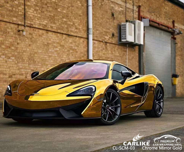 CL-SCM-03 MCLAREN için Krom Ayna Altın Toptan Vinil Wrap