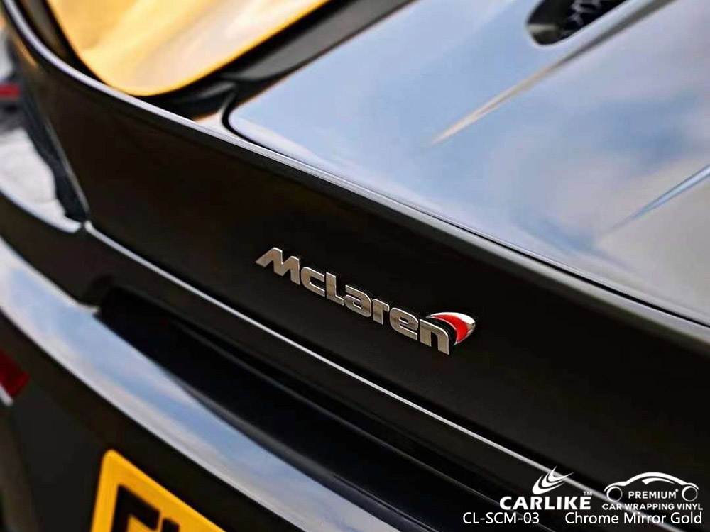 CL-SCM-03 Krom Ayna Altın Toptan Vinil Wrap MCLAREN