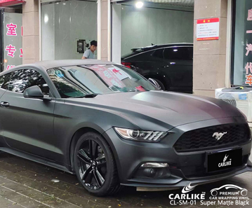 CL-SM-01 Super Matte Black Car Wrap Vinilo al por mayor para FORD MUSTANG