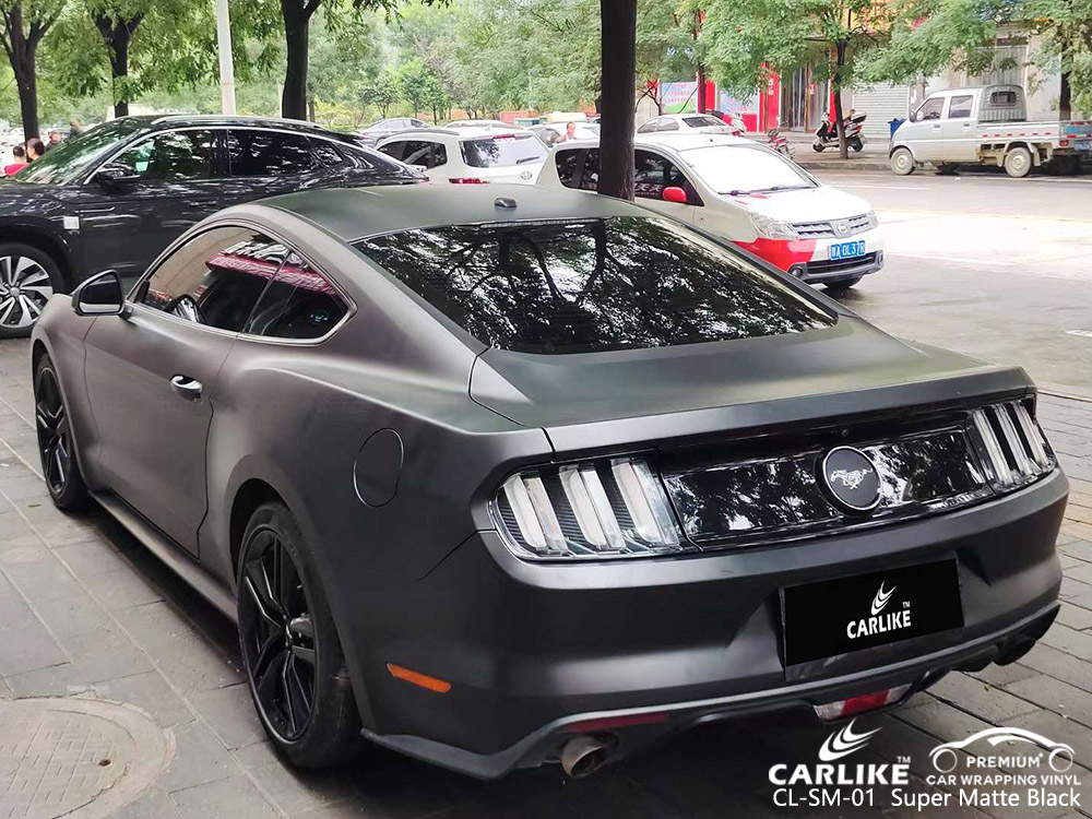 CL-SM-01 Süper Mat Siyah Araba Kaplama Vinil Toptan Satış FORD MUSTANG için