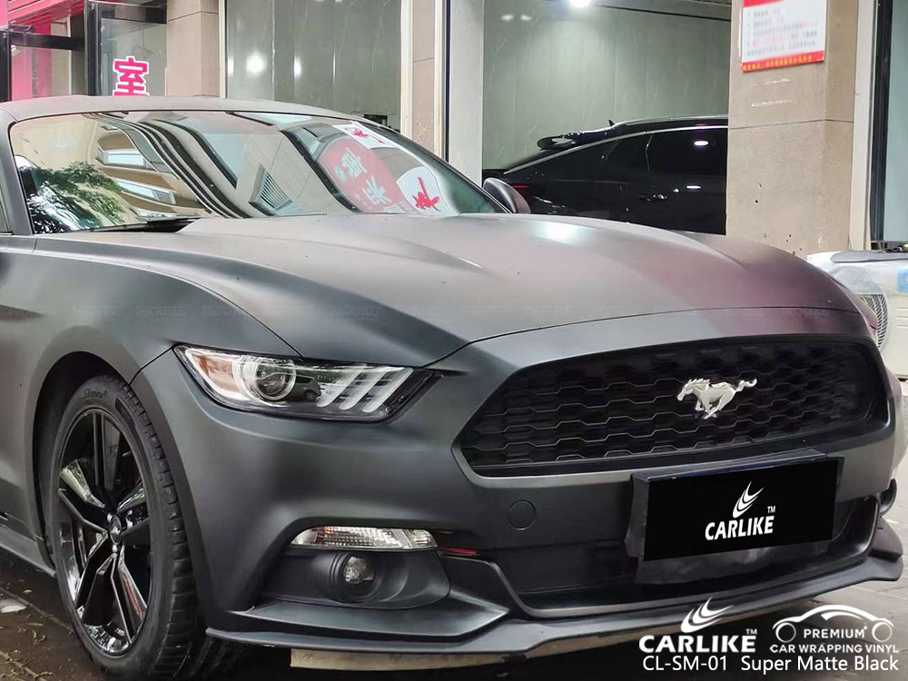CL-SM-01 Süper Mat Siyah Araba Kaplama Vinil Toptan Satış FORD MUSTANG için
