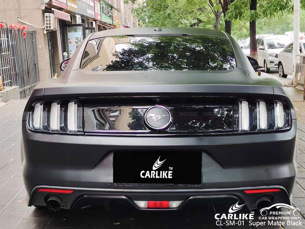 CL-SM-01 Süper Mat Siyah Araba Kaplama Vinil Toptan Satış FORD MUSTANG için