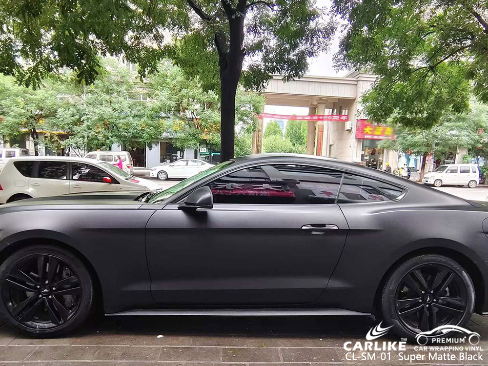 CL-SM-01 Süper Mat Siyah Araba Kaplama Vinil Toptan Satış FORD MUSTANG için