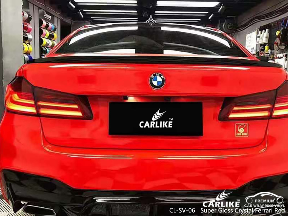 CL-SV-06 Süper Parlak Kristal Ferrari Kırmızı Vinil Araba BMW için Sarma Fabrikası