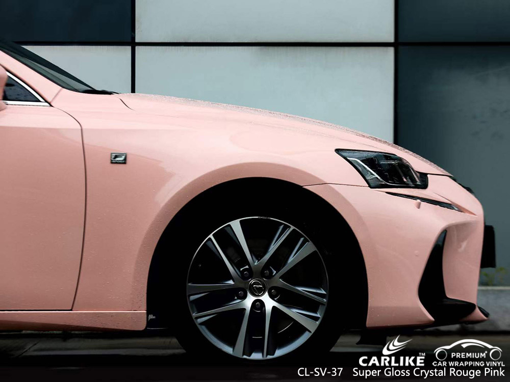 غلاف الفينيل الوردي اللامع CL-SV-37 Super Gloss Crystal Rouge Pink مصنع لكزس 