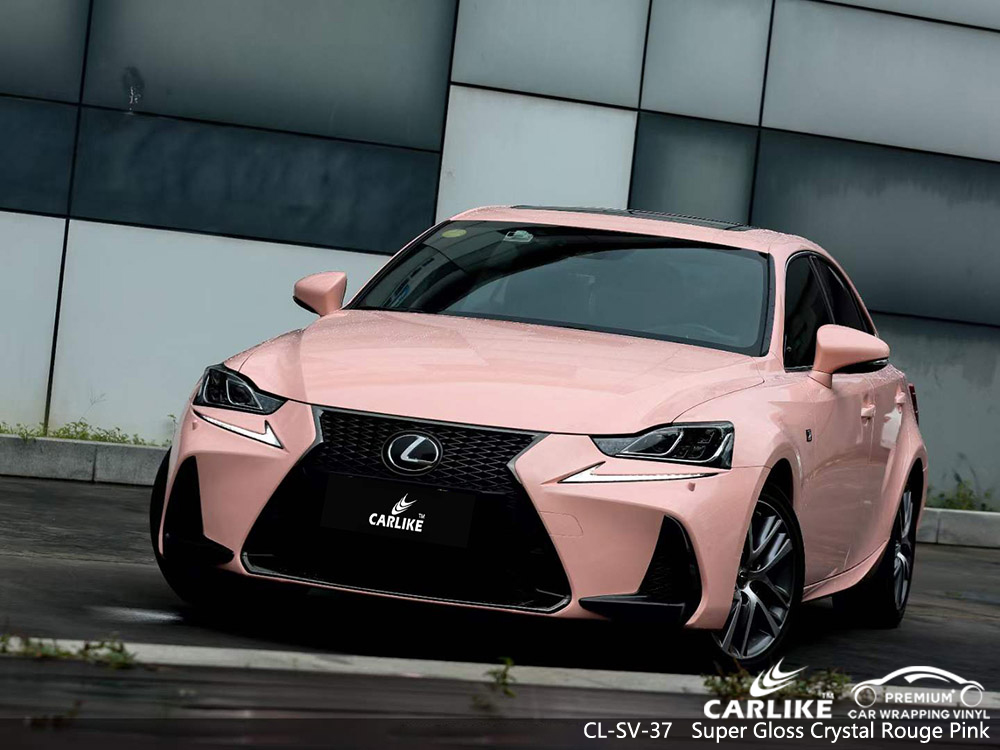 CL-SV-37 Super Gloss Crystal Rouge Pink Vinil Wrap Fábrica para LEXUS