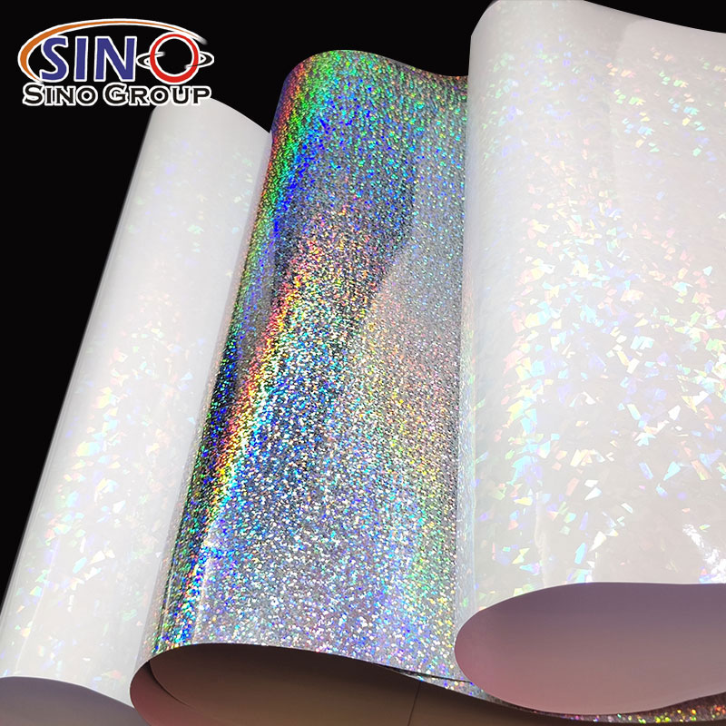 Holographic Sparkle Dots Crack Eco Solvent Printing Vinile autoadesivo