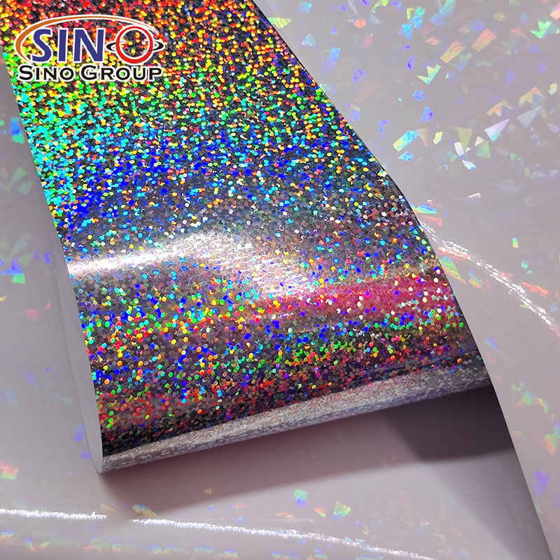 Holografische Glitzerpunkte Crack Eco Solvent Printing Selbstklebendes Vinyl