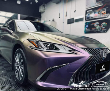 LEXUS için CL-CE-01 Mat Bukalemun Mor Altın Araç Kaplama Vinil Üreticisi