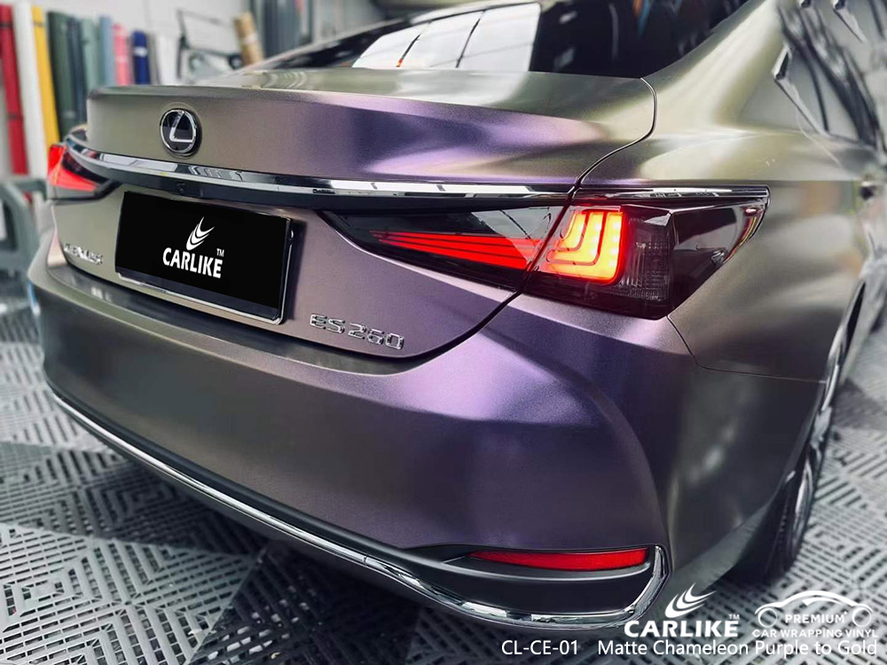 CL-CE-01 Mat Bukalemun Mor Altın Araç Kaplama Vinil LEXUS için Üretici