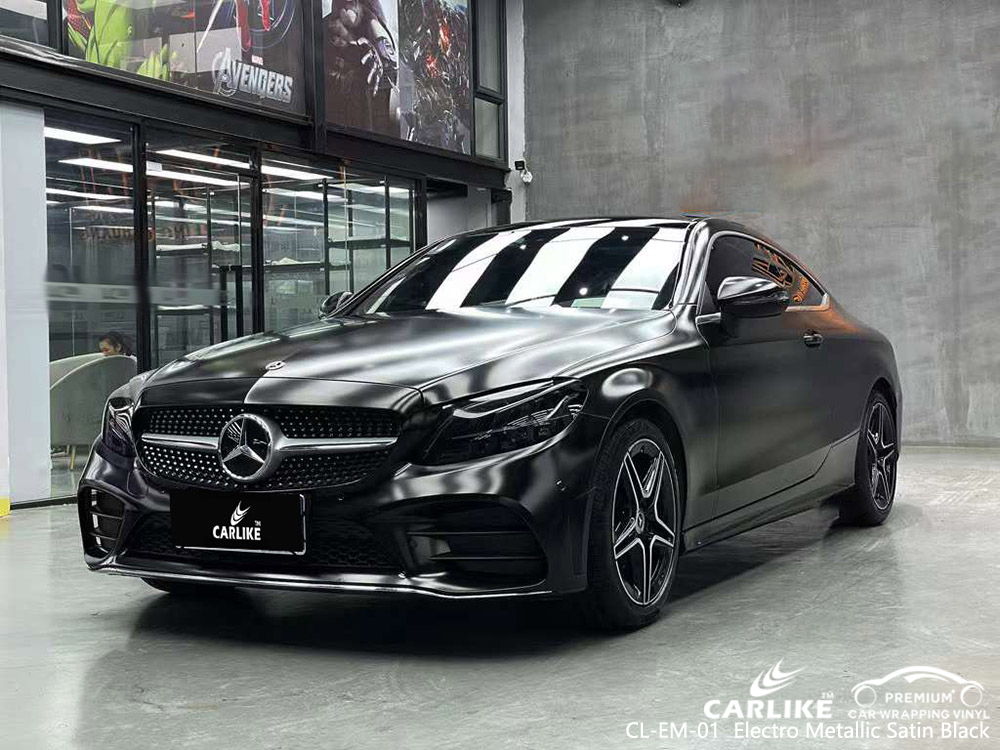 CL-EM-01 Electro Metallic Satin Black Vinil Vehicle Wrap Fornitore Per MERCEDES-BENZ