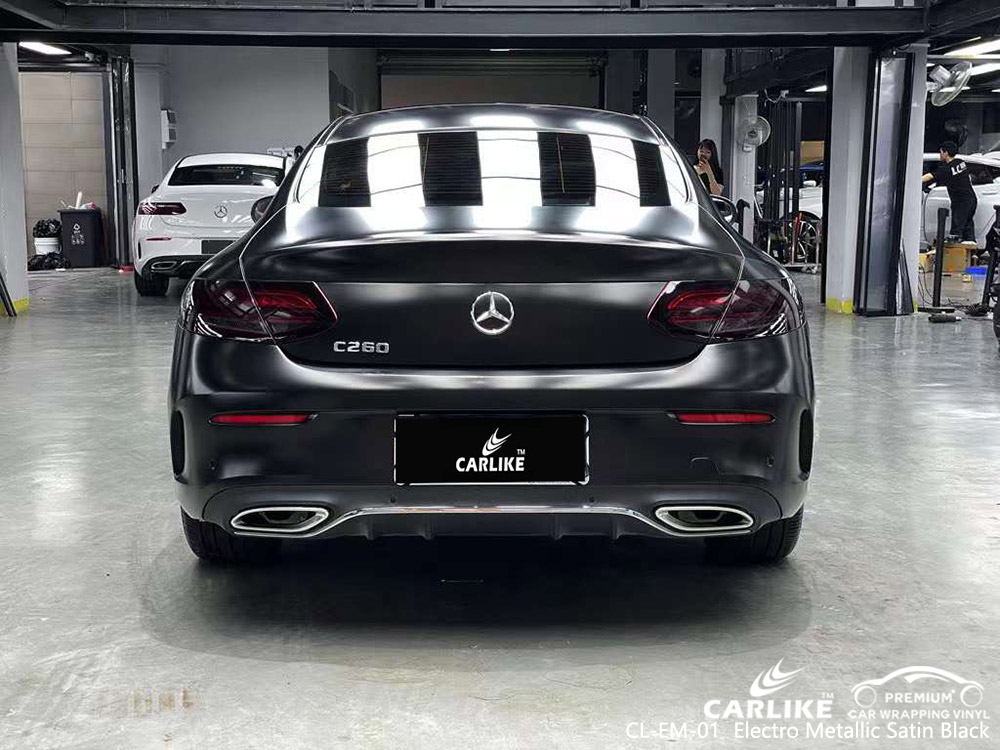 CL-EM-01 Elektro Metallic Satin Schwarz Vinyl Fahrzeug Wrap Lieferant Für MERCEDES-BENZ