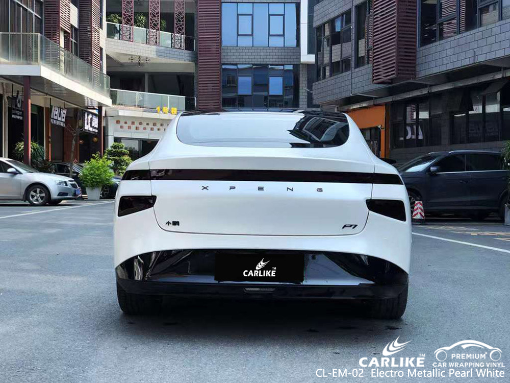 CL-EM-02 Electro Metallic Pearl White Car Vinyl Factory For XPENG