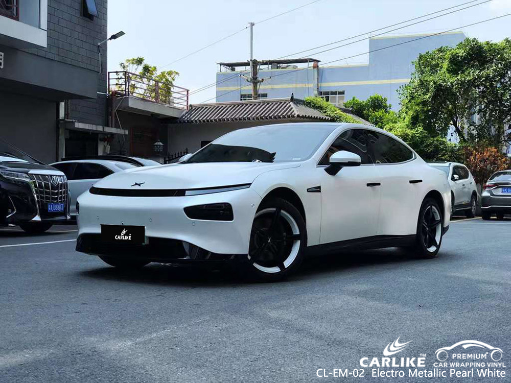 CL-EM-02 Electro Metallic Pearl White Car Vinyl Factory For XPENG