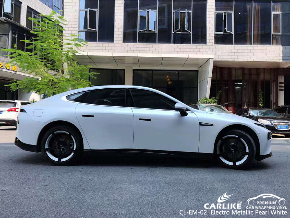 CL-EM-02 Electro Metallic Pearl White Car Vinyl Factory For XPENG