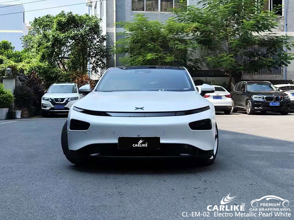 CL-EM-02 Electro Metallic Pearl White Car Vinyl Factory For XPENG