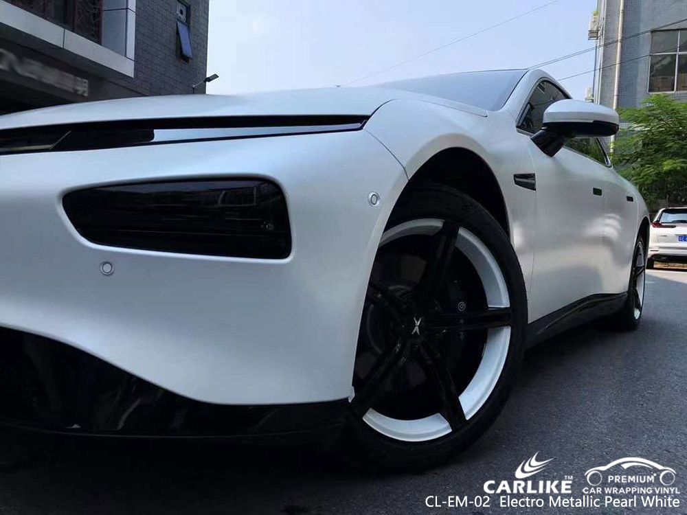 CL-EM-02 Electro Metallic Pearl White Car Vinyl Factory For XPENG